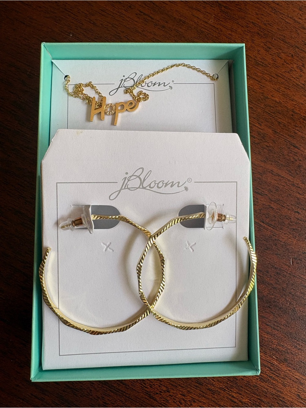 Jbloom  Necklace & Hoops earring set